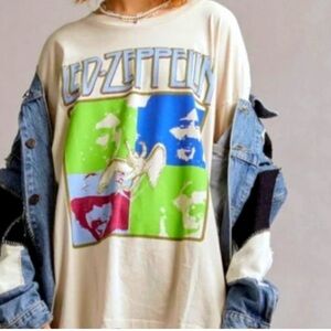 Daydreamer Led Zepplin Four Square Merch Boyfriend T shirt Size XS